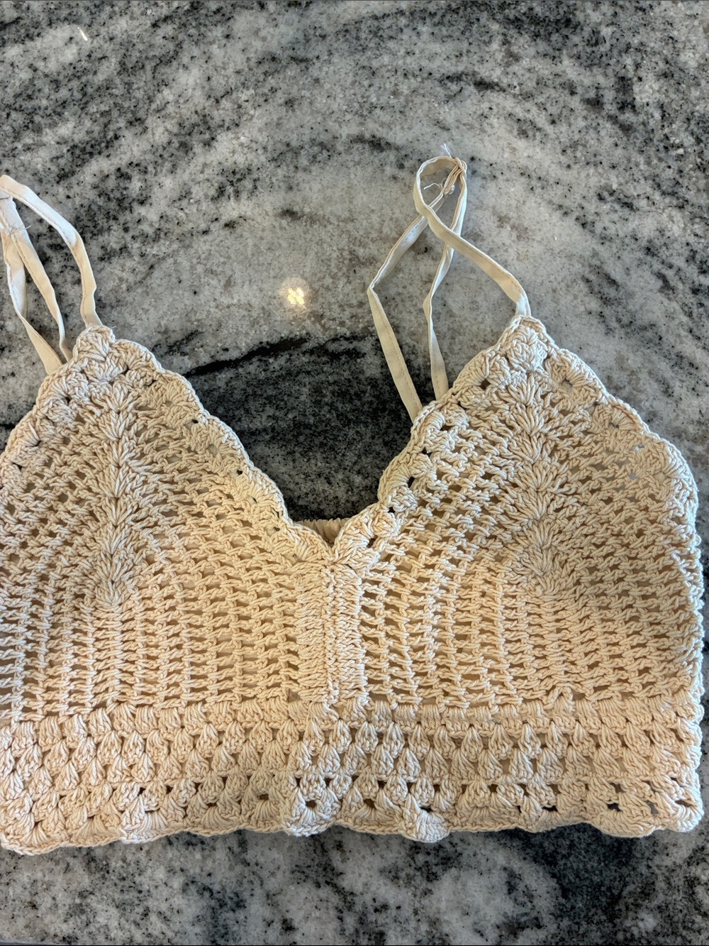 Cream Crochet Bra  Bikini crop top  B21